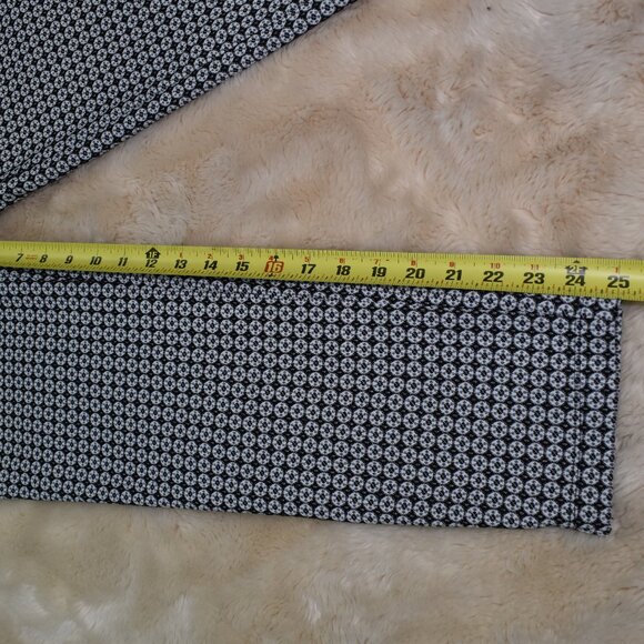 Max Studio Cropped Dress Pants XS Black White Pattern Stretch Ankle - Picture 5 of 12